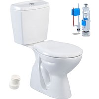 Belvit - Stand-WC mit Taharet Keramik-Spülkasten Softclose WC-Sitz Toilette wc Senkrecht Boden - Weiß von BELVIT