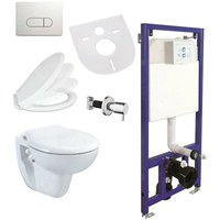 Wand Hänge wc Taharet Vorwandelement Betätigungsplatte Softclose Deckel Set von BELVIT
