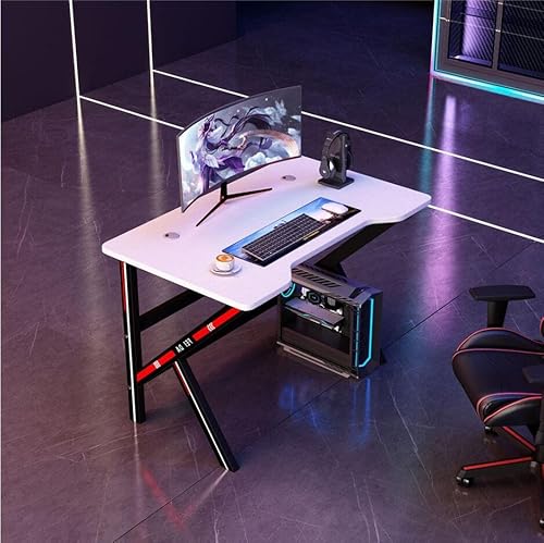 BELWEIS Gaming-Schreibtisch, PC-Computertisch, robuster Gaming-Computertisch mit Kohlefaser-Oberfläche/großem Mauspad, Kohlefaser-Tisch, Studio-Schreibtisch, Schwarz-L 80 cm von BELWEIS