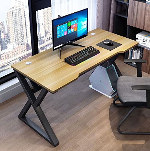 BELWEIS Gaming-Schreibtisch, ergonomischer PC-Computertisch, X-förmiger Gaming-Tisch, Gamer-Workstation mit großem Mauspad für PC, großer Computertisch für Zuhause und Büro, gelb, L 100 cm von BELWEIS
