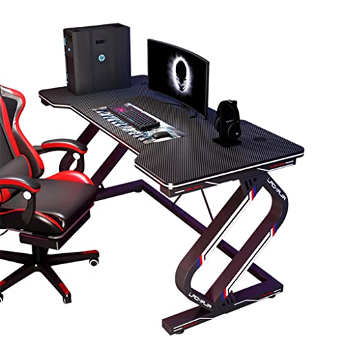 Gaming-Schreibtisch, ergonomischer PC-Computertisch, X-förmiger Spieltisch, Gamer-Workstation mit großem Mauspad, Home-Office-Schreibtisch, Gamer-Workstation, einfacher Spieltisch, weiß L 100 cm von BELWEIS