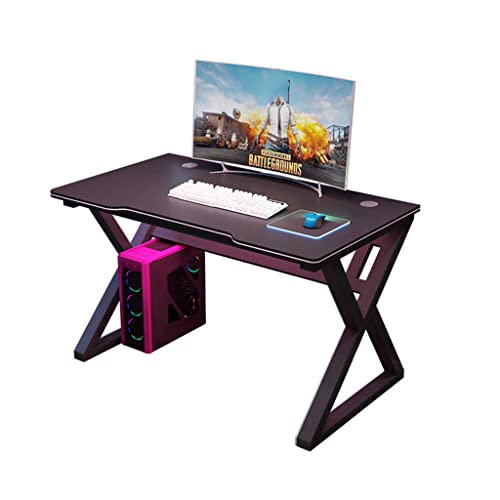 Gaming-Schreibtisch, ergonomischer PC-Computertisch, ergonomischer Gaming-Schreibtisch für PC, X-förmiger Computer-Arbeitsplatz, Kabelmanagement, Spiele-Computertisch für Heimbüro, Schwarz, Schw von BELWEIS