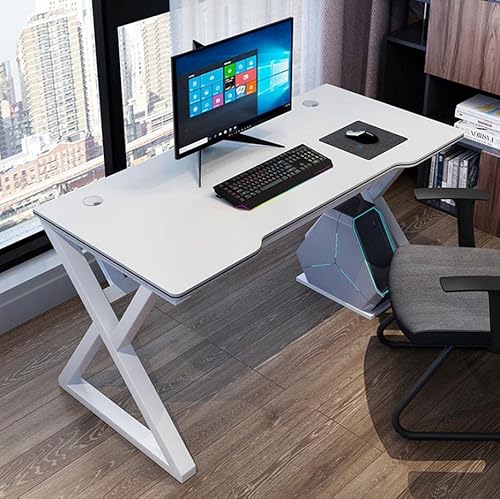 Home Desk Gaming-Schreibtisch I-förmiger Computertisch, Hochleistungs-Gaming-Computertisch mit Kohlefaseroberfläche/großes Mauspad für PC, großer Computertisch, Gelb-L 140 cm von BELWEIS