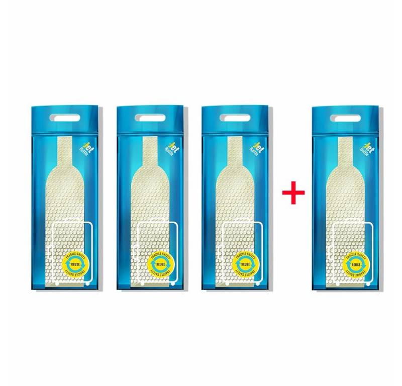 BEM Transportbehälter JetBottle-Set - 3x ZipLock Verpackungen + 1 GRATIS, (für den sicheren Transport von Flaschen, 4-St), Wiederverwendbar von BEM