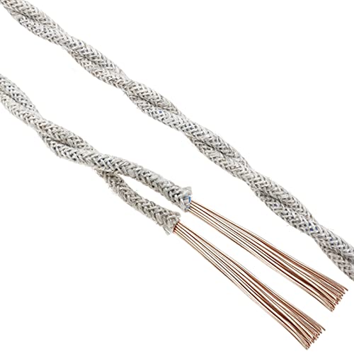 BeMatik - Dekorative geflochten Stromkabel 25m grau 2x0.75mm von BEMATIK.COM