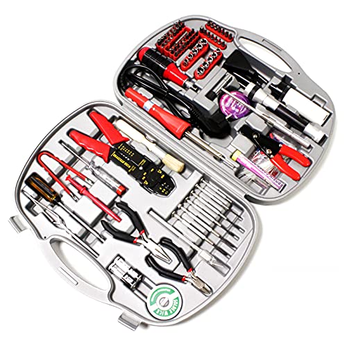BeMatik - Kit von verschiedenen Werkzeugen von 145 Stück Modell GTK-145B mit Lötkolben BeMatik - Kit von verschiedenen Werkzeugen von 145 Stück Modell GTK-145B mit Lötkolben von BEMATIK.COM