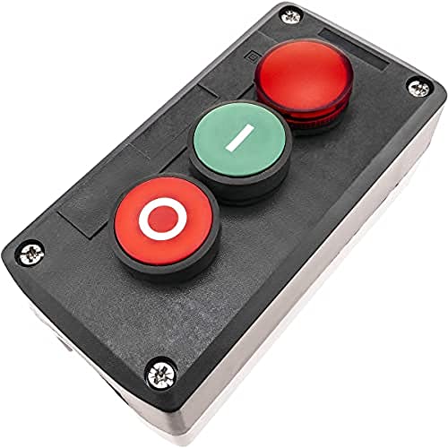 BeMatik Kontrollbox mit 2 momentanischen Tastern grün 1 NO rot 1NC mit Kontrollleuchte (TH031) von BEMATIK.COM