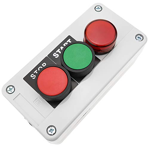 BeMatik Kontrollbox mit 2 momentanischen Tastern grün 1 NO rot 1NC mit Kontrollleuchte (TH050) von BEMATIK.COM