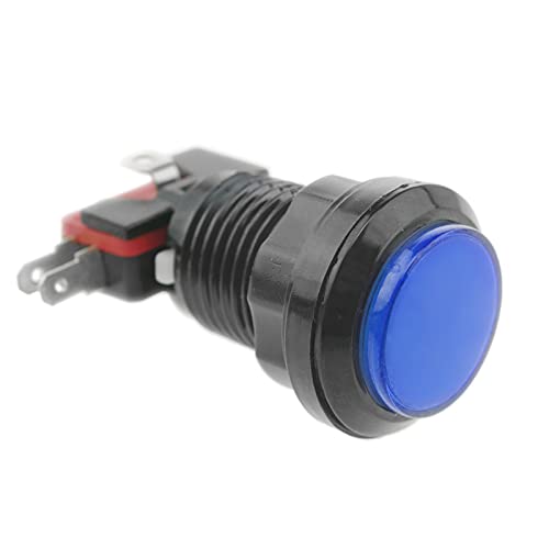 BeMatik - Momentary Arcade Taste Push Button Schalter 32 mm 1NO 1NC 250V 15A SPDT blau mit Licht von BEMATIK.COM