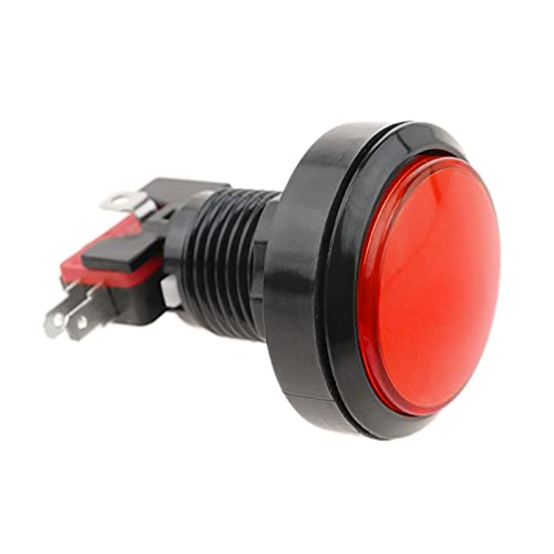 BeMatik - Momentary Arcade Taste Push Button Schalter 45 mm 1NO 1NC 250V 15A SPDT rot mit Licht von BEMATIK.COM