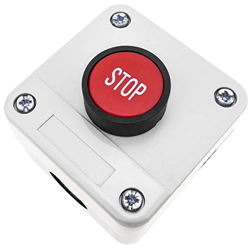 BeMatik - Steuerbox mit 1 roten Momentantaster 1NO START STOP (TH037) von BEMATIK.COM