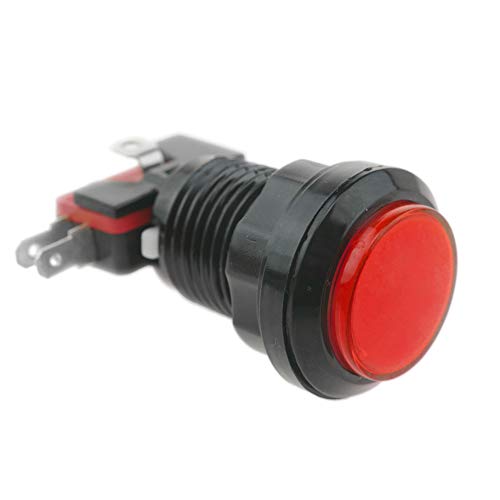 BeMatik - Taster Arcade momentan 32 mm 1NO 1NC 250 V 15A SPDT rot mit Licht (BU032) von BEMATIK.COM