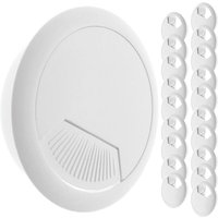 Set von 20 runden Kabeldurchführungen zum Einfügen am Schreibtisch weiss Farbe und Durchmesser 53mm - Bematik von BEMATIK