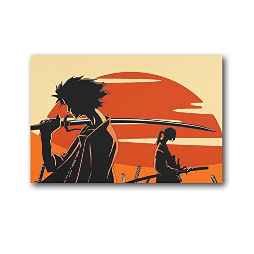 BEMIN Samurai Champloo Poster The Samurai Mugen Jin Wandkunst Poster Scrollen Leinwand Gemälde Bild Living von BEMIN