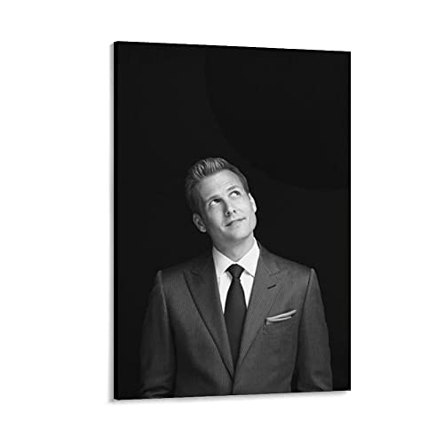 Poster, Motiv "Suits Role Harvey Specter", Schwarz-Weiß, Kunstdruck auf Leinwand von BEMIN