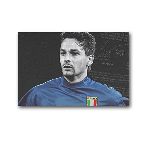 Roberto Baggio Poster Generation of Legends (1) Geschenke Leinwand Malerei Poster Wandkunst Dekorative Bild Drucke Modern Decor Gerahmt-ungerahmt 40,6 x 61 cm ( von BEMIN