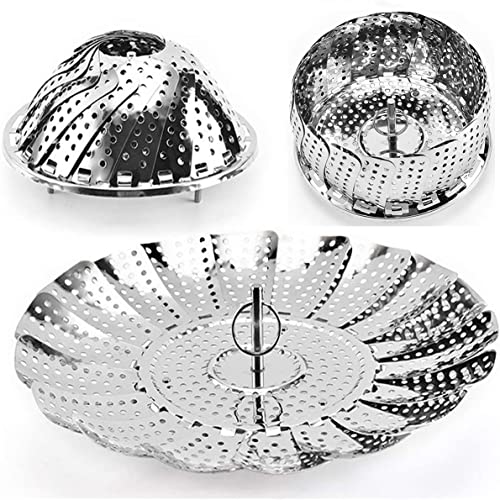 Gemüse Dämpfkorb Premium Edelstahl zusammenklappbar, rostfrei für einfache Aufbewahrung und STAY fresh-adjustable an unterschiedliche Töpfe & Pfannen SMALL silber Gemüse Dämpfkorb Premium Edelstahl zusammenklappbar, rostfrei für einfache Aufbewahrung und STAY fresh-adjustable an unterschiedliche Töpfe & Pfannen SMALL silber von BEMINH
