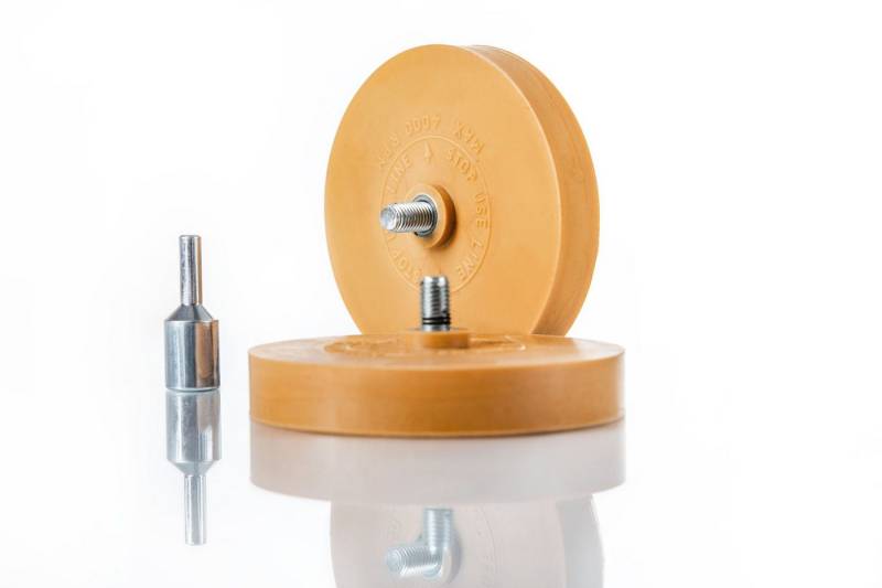 BENBOW Autowaschbürste Leim- und Filmentferner 90mm Vanille-Scheibe, PRO 118 2 x Folienradiereren 1x Adapter von BENBOW
