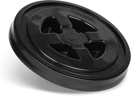 BenBow - Eimer-Deckel Schwarz 31cm x 3,2cm - Ideal für Wascheimer - professionelle Autowäsche - Motorradwäsche und Autopflege - dicht verschlossen - kein Auslaufen von BenBow