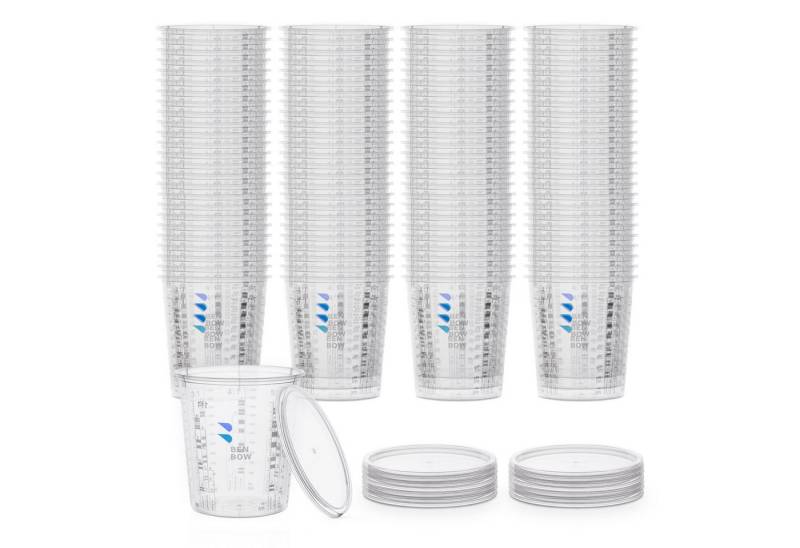 BENBOW Farbmischbehälter BenBow Profi-Messbecher (100 St), Profi-Messbecher 100x 385ml mit Deckel zum Mischen von Farben von BENBOW