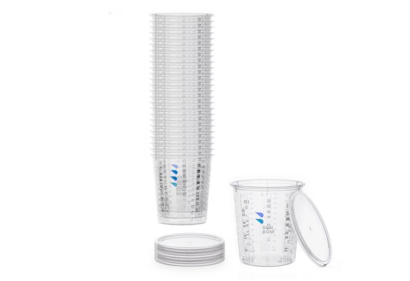 BENBOW Farbmischbehälter BenBow Profi-Messbecher (25 St), Profi-Messbecher 25x 680ml mit Deckel zum Mischen von Farben von BENBOW