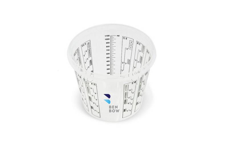 BENBOW Farbmischbehälter BenBow Profi-Messbecher (50 St), Profi-Messbecher 50x 1370ml mit Deckel zum Mischen von Farben von BENBOW