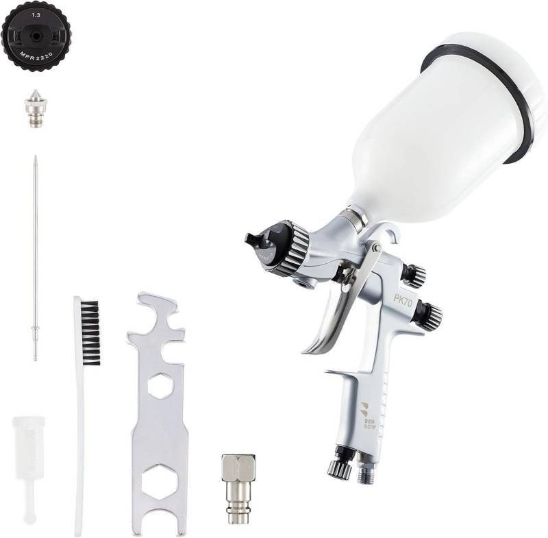 BENBOW Lackierpistole BenBow druckluft profi Lackierpistole 1,3 mm PK70 Spray Gun, PK70 1,3 mm Spray Gun KFZ Profesionelle Lackierpistolen Kompressor von BENBOW