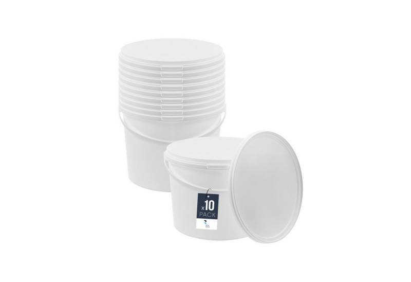 BENBOW Putzeimer für Lebensmittel, Farben, Chemikalien, (Weiß, 10-tlg., 10L) von BENBOW