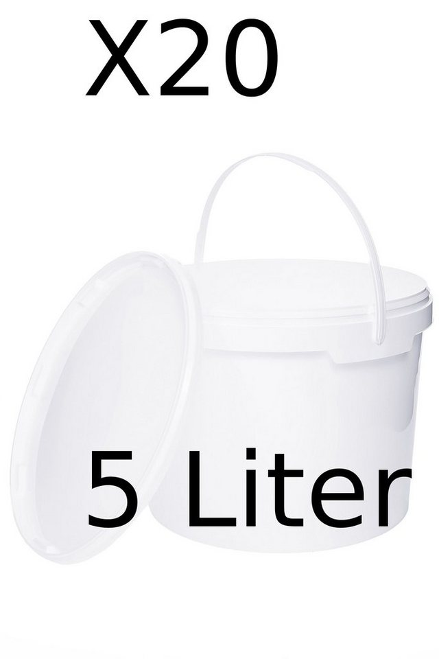 BENBOW Putzeimer für Lebensmittel, Farben, Chemikalien, (Weiß, 20-tlg., 5L) von BENBOW