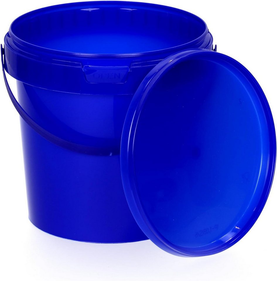 BENBOW Putzeimer Eimer mit Deckel 30 20 10 5 3 1 0,5 L Viele Farben Lebensmittelecht, (10-tlg., PZH-, BRC- und DIN-ISO-zertifiziert), für Lebensmittel, Farben, Chemikalien von BENBOW