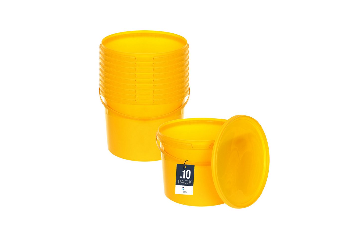 BENBOW Putzeimer für Lebensmittel, Farben, Chemikalien, (Gelb, 10-tlg., 10L) von BENBOW