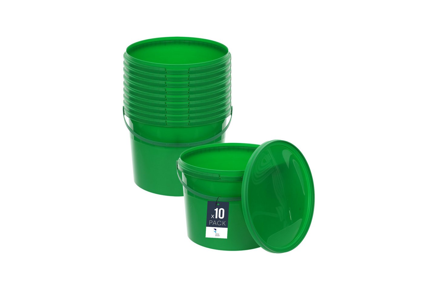 BENBOW Putzeimer für Lebensmittel, Farben, Chemikalien, (Grün, 10-tlg., 10L) von BENBOW