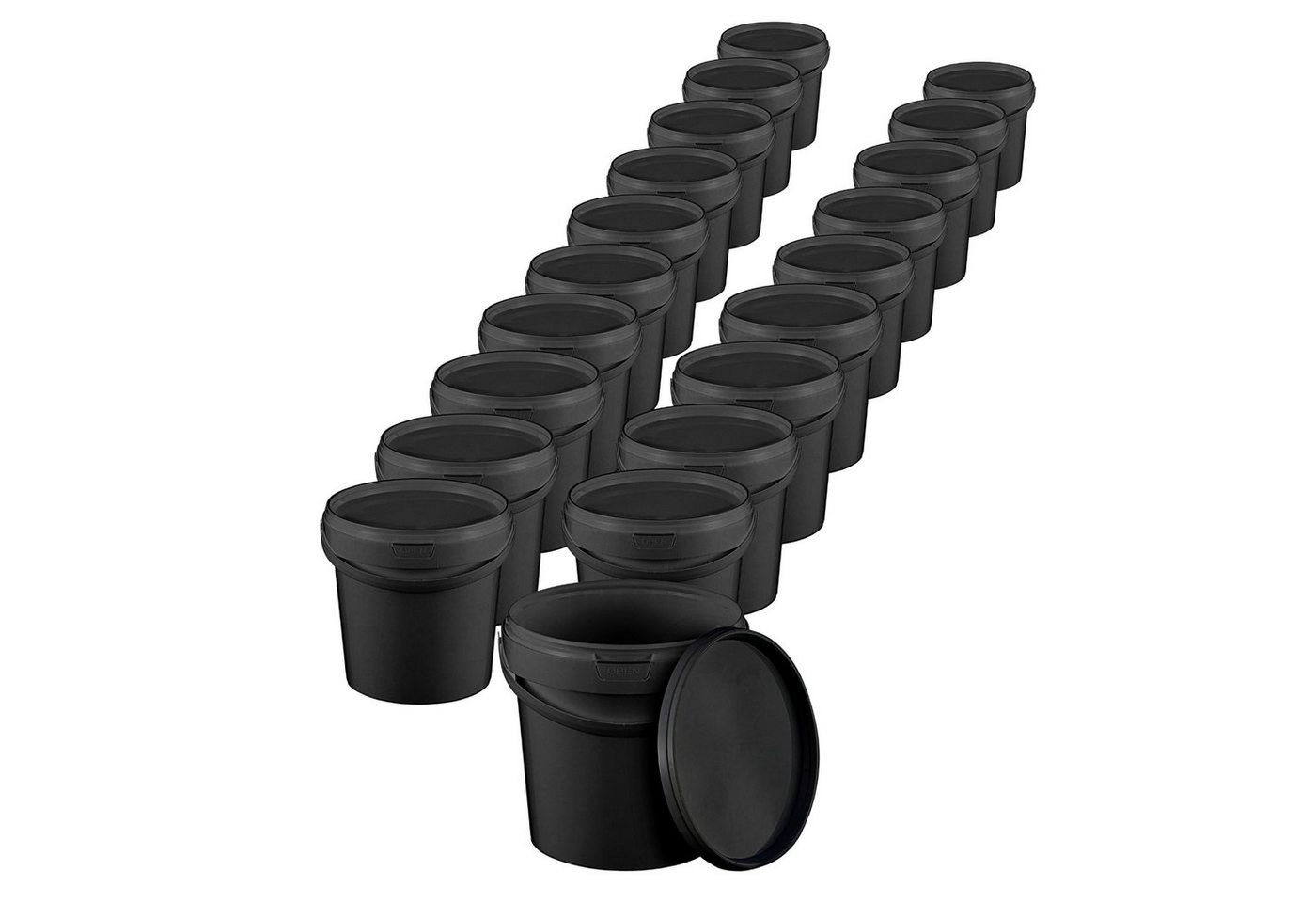 BENBOW Putzeimer für Lebensmittel, Farben, Chemikalien, (Schwarz, 20-tlg., 1L) von BENBOW