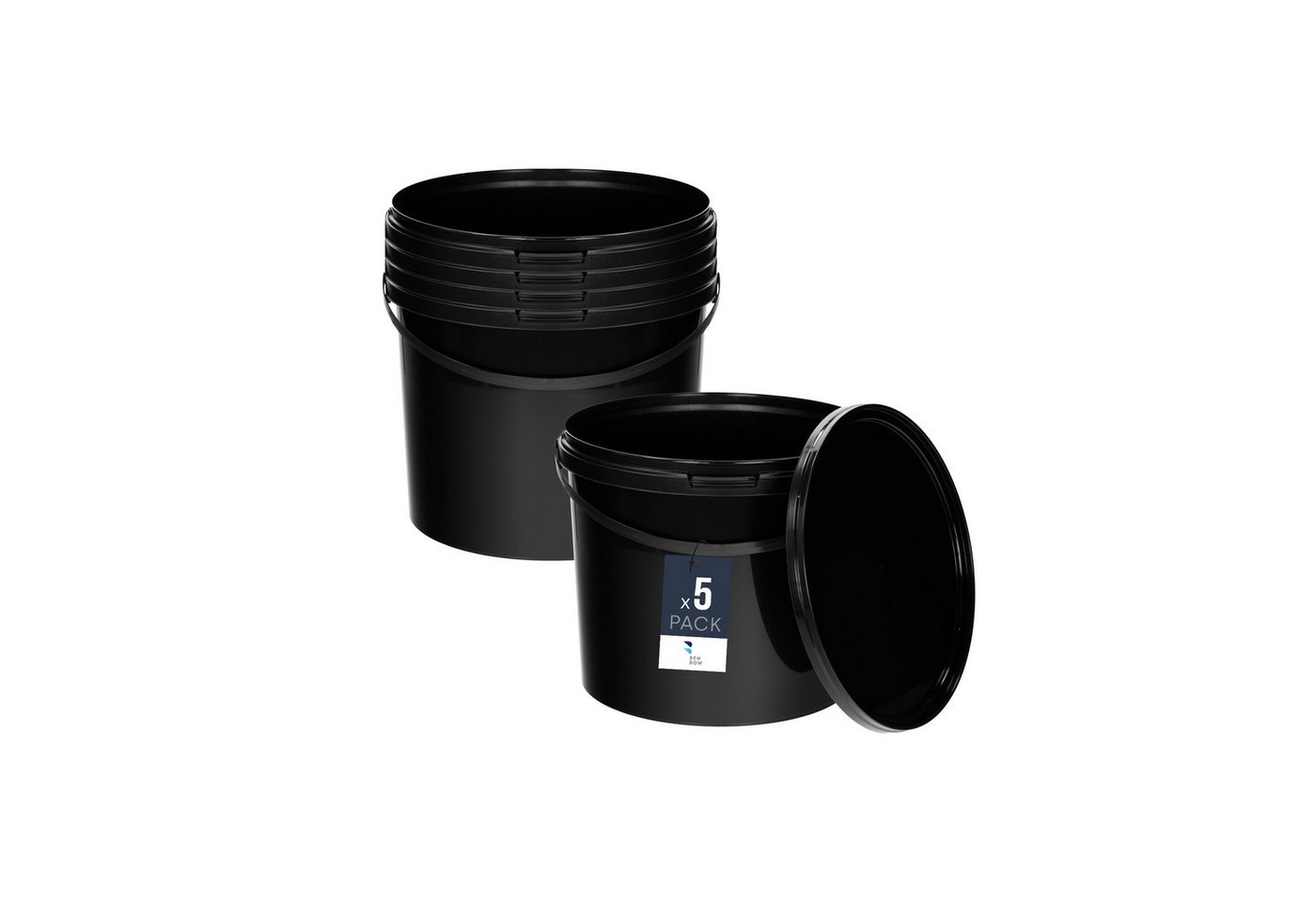BENBOW Putzeimer für Lebensmittel, Farben, Chemikalien, (Schwarz, 5-tlg., 10L) von BENBOW