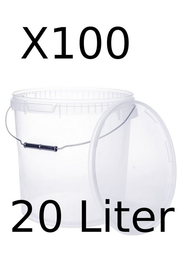 BENBOW Putzeimer für Lebensmittel, Farben, Chemikalien, (Transparent, 100-tlg., 20L) von BENBOW
