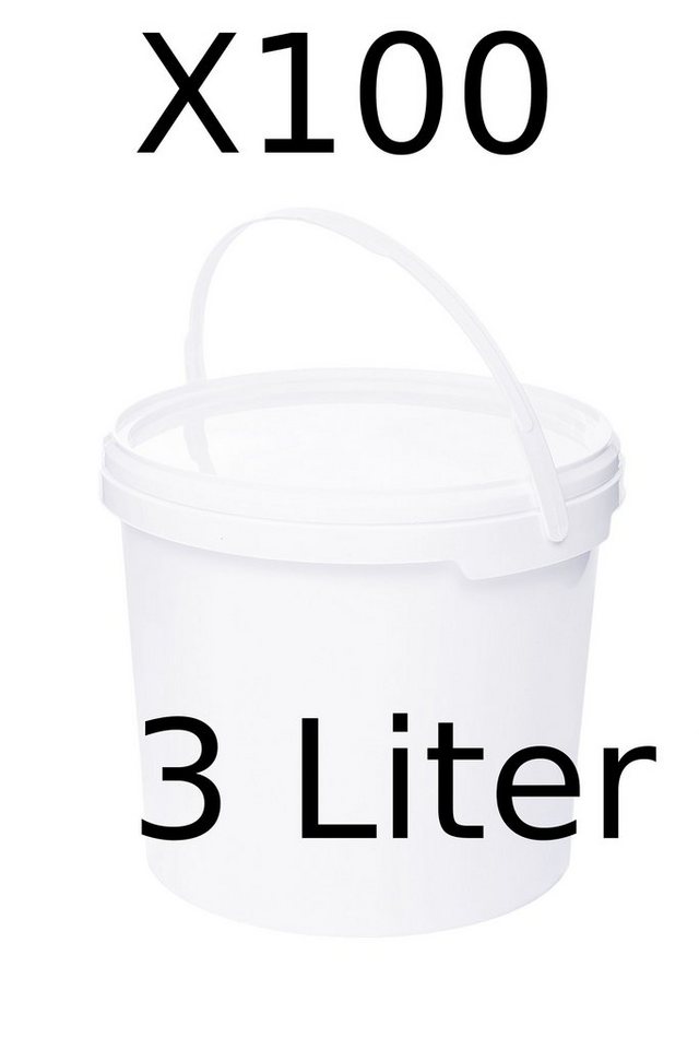 BENBOW Putzeimer für Lebensmittel, Farben, Chemikalien, (Weiß, 100-tlg., 3L) von BENBOW