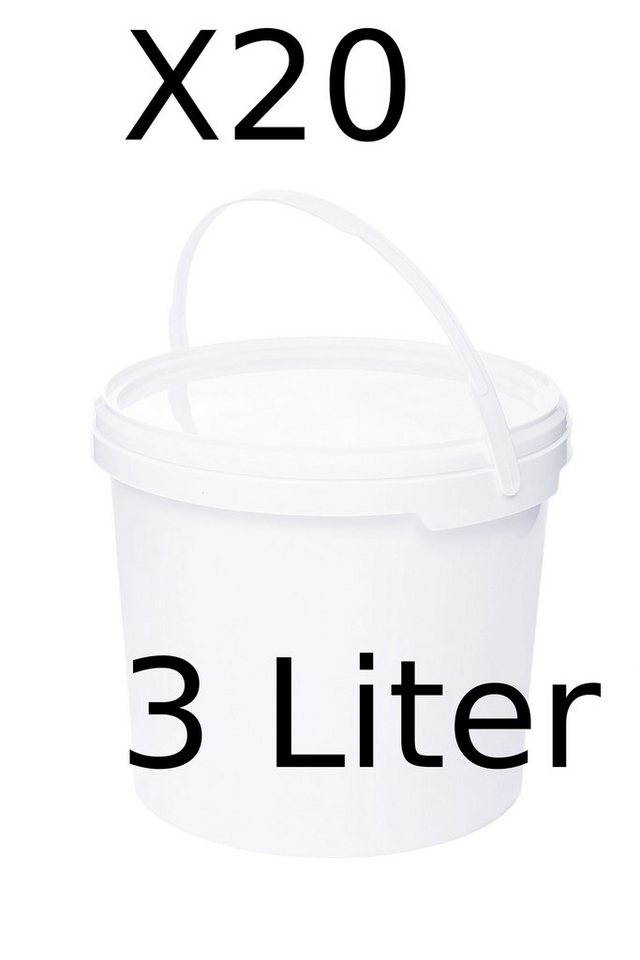 BENBOW Putzeimer für Lebensmittel, Farben, Chemikalien, (Weiß, 20-tlg., 3L) von BENBOW