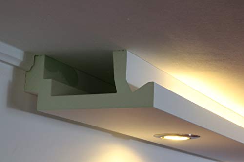 BENDU | LED Stuck-Leiste WDML-200A-PR für indirekte Deckenbeleuchtung u. Wand-Beleuchtung | 200x82mm | Licht-Profil für Wohnzimmer, Schlafzimmer, Küche | Wand-Leiste ohne Leuchtmittel von BENDU