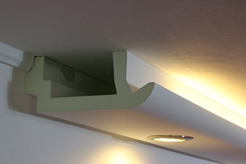 BENDU | LED Stuck-Leisten WDKL-200A-PR für indirekte Wandbeleuchtung u. Deckenbeleuchtung | 200x82mm | Licht-Profile aus Hartschaum | Wand-Leisten stabil, leicht und feuchtraumtauglich | von BENDU