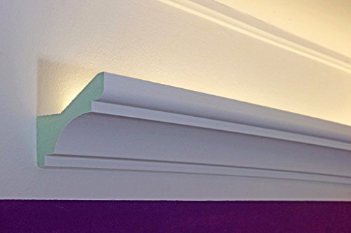 Klassisches LED Stuck-Profil - Lichtvouten Stuckleiste für indirekte Beleuchtung Decke aus Hartschaum DBKL-82-PR von BENDU von BENDU