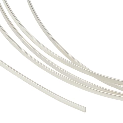 BENECREAT 0.5m/1.64 Feet 999 Sterling Silver Wire, 1.2mm/16 Gauge Dead Soft Flat Beading Wire Craft Flat Wire für Schmuckherstellung BENECREAT 0.5m/1.64 Feet 999 Sterling Silver Wire, 1.2mm/16 Gauge Dead Soft Flat Beading Wire Craft Flat Wire für Schmuckherstellung von BENECREAT