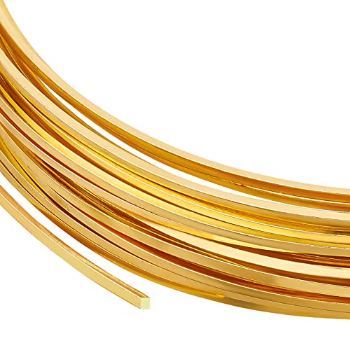 BENECREAT 0.8 mm (20 Gauge) 5 m Quadratischer Kupferdraht, Goldener Messingdraht Für Schmuck-Perlen-Handwerksarbeiten von BENECREAT