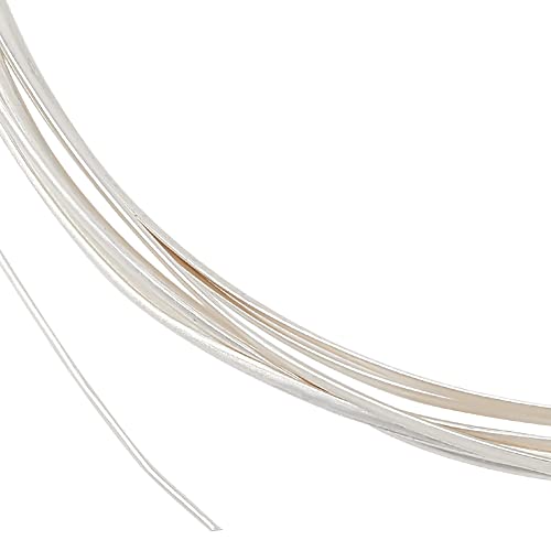 BENECREAT 1.5M/4.92 Fuß 999 Sterlingsilberdraht,0.3 mm/20 Gauge Dicker Halbrunder Basteldraht Für Wire Wrap,Schmuckherstellung,Spool-Projekt,0.8 mm In Durchmesser von BENECREAT