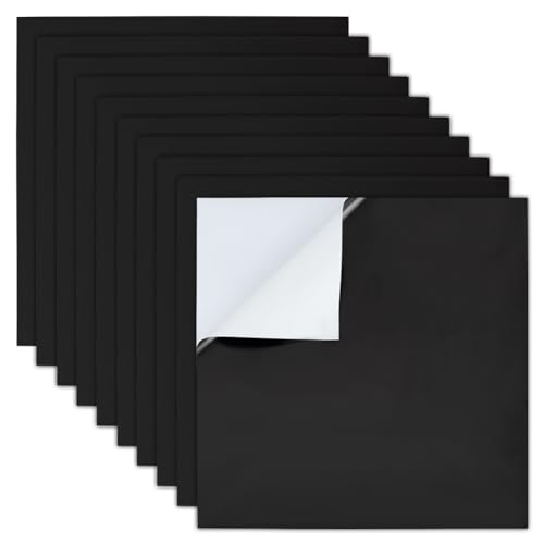 BENECREAT 10 Blatt Schwarzes Lasergravur-Testpapier, 20x20 cm Selbstklebendes Lasermarkierungspapier, Lasergravurmaterial Für Graviermaschine von BENECREAT