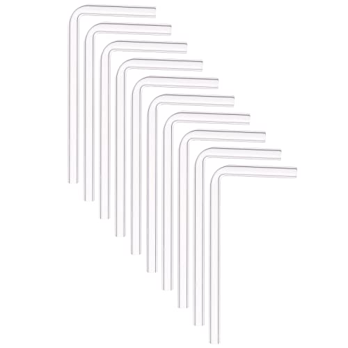 BENECREAT 10 Packung 10.9x5.3 cm/4.3x2 Zoll 90-Grad-Glas-Lieferrohr (Bohrung: 4 mm), Gebogener Gebogener Rohrschaft L-Förmiger Lufttrocknungsschlauch, 7 mm Dick von BENECREAT