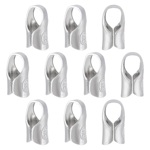 BENECREAT 10 Stück 925 Sterling Silber Endkappen-Crimpverschlüsse, 3 mm Crimp-Enden Perlenschnur-Schutz Kordel-Endstücke für Halsketten, Armbänder, Schmuckherstellung, Loch: 4 x 2,5 mm BENECREAT 10 Stück 925 Sterling Silber Endkappen-Crimpverschlüsse, 3 mm Crimp-Enden Perlenschnur-Schutz Kordel-Endstücke für Halsketten, Armbänder, Schmuckherstellung, Loch: 4 x 2,5 mm von BENECREAT