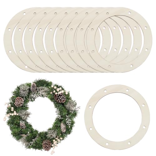 BENECREAT 10 Stück Blumenarrangementring Aus Holz Mit Vorgestanzten Löchern, Runder Beigefarbener Blumenarrangement-Bastelring Aus Holz Mit Hängender Struktur Zum Basteln, 15cm Innen BENECREAT 10 Stück Blumenarrangementring Aus Holz Mit Vorgestanzten Löchern, Runder Beigefarbener Blumenarrangement-Bastelring Aus Holz Mit Hängender Struktur Zum Basteln, 15cm Innen von BENECREAT