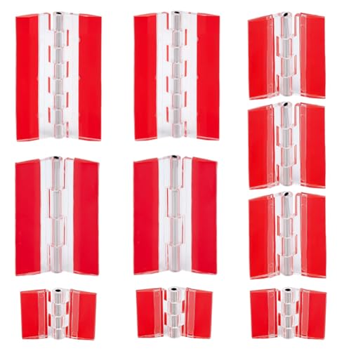 BENECREAT 10 Stück Selbstklebende Schrankscharniere In 4 Größen Transparentes Klavierscharnier Mit Edelstahlwelle Acryl Klappscharnier Für Aquariendeckel Und Möbel von BENECREAT