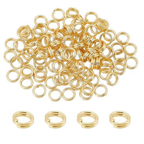 BENECREAT 100 Stück 18K Echtem Vergoldetem Messing Offene Biegeringe, 5 mm Metall-O-Ring Goldfarbener Verbinder Doppelring Geteilte Ringe Für Schmuck Selber Machen BENECREAT 100 Stück 18K Echtem Vergoldetem Messing Offene Biegeringe, 5 mm Metall-O-Ring Goldfarbener Verbinder Doppelring Geteilte Ringe Für Schmuck Selber Machen von BENECREAT