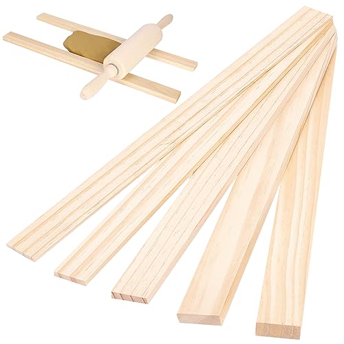 BENECREAT 10pcs Holzplatten Töpferei Werkzeuge, 5 Größe Rechteck Mud Stick Guide für Töpferei Polymer Clay Dicke von BENECREAT